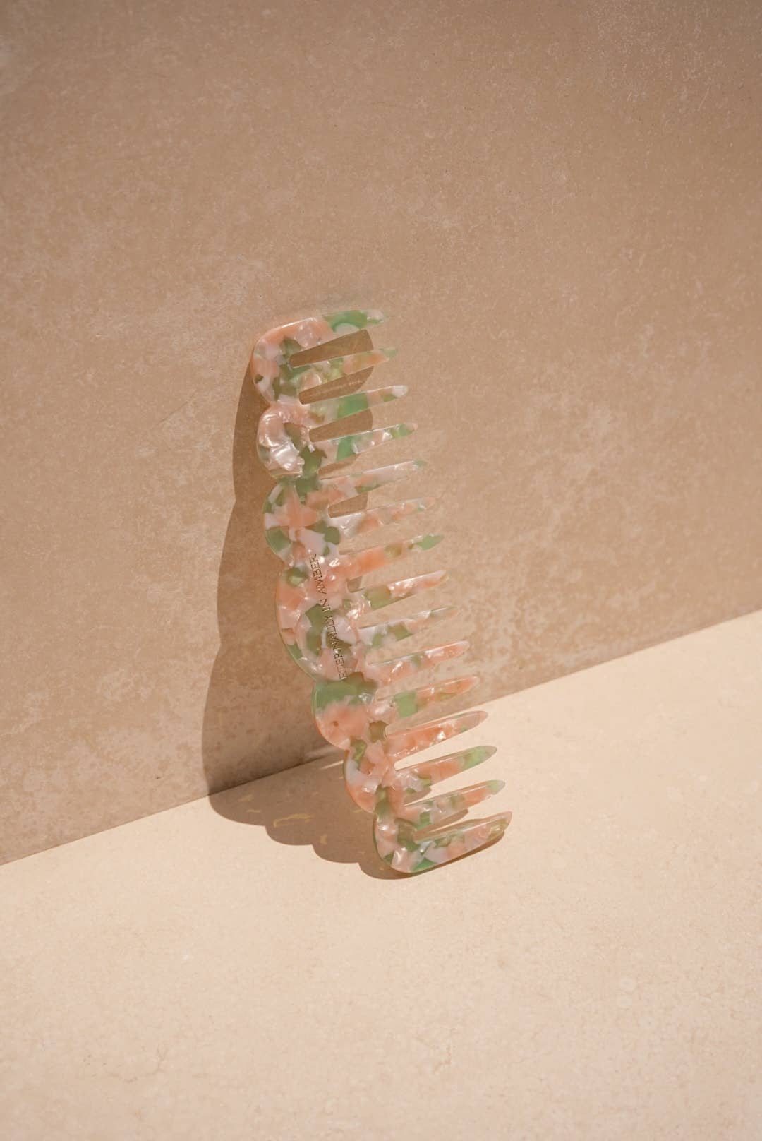 Signature Pink/ Green Granite Scallop Comb