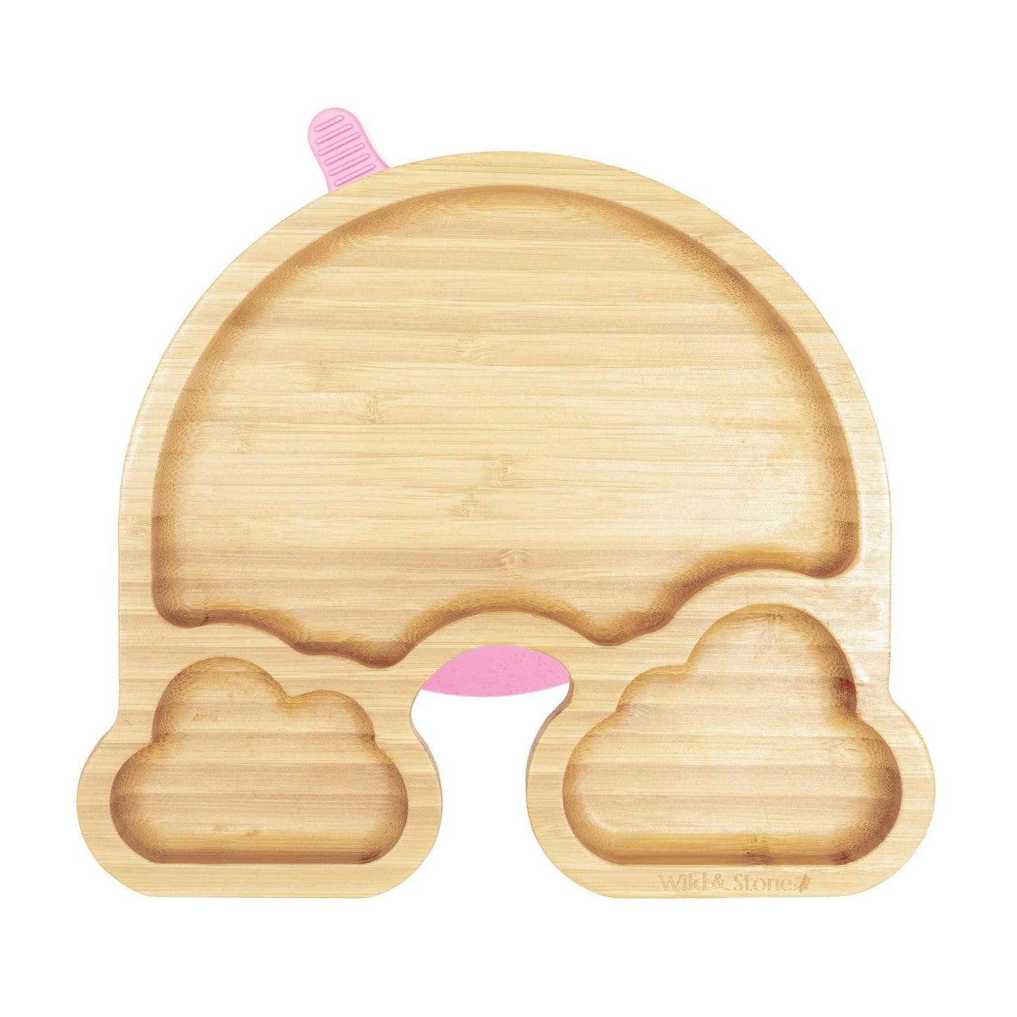Baby Bamboo Weaning Suction Section Plate - Over The Rainbow