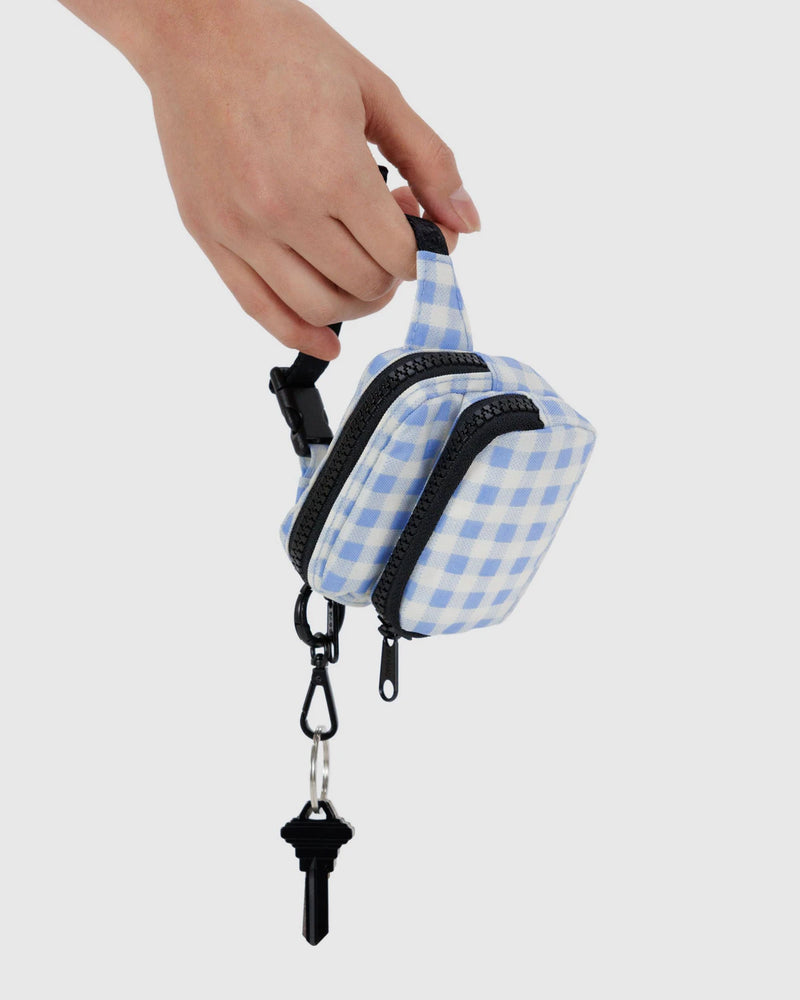 Fanny Pack Charm Light Blue Gingham