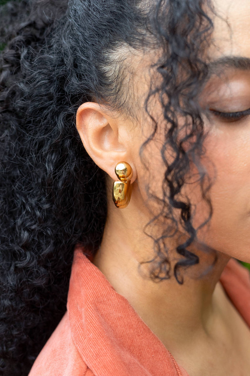 Riley Jacket Hoops: Gold Plated