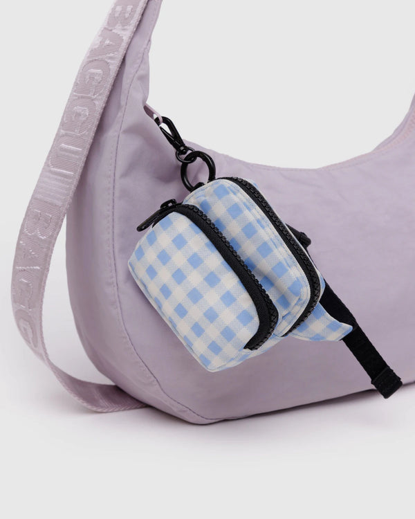 Fanny Pack Charm Light Blue Gingham