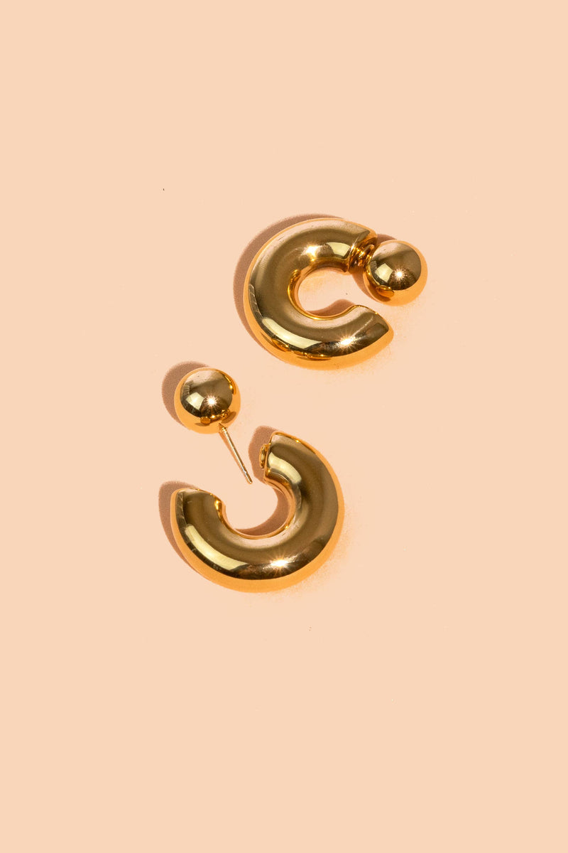 Riley Jacket Hoops: Gold Plated