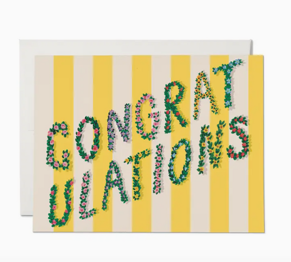 Congratulations stripes card Red Cap
