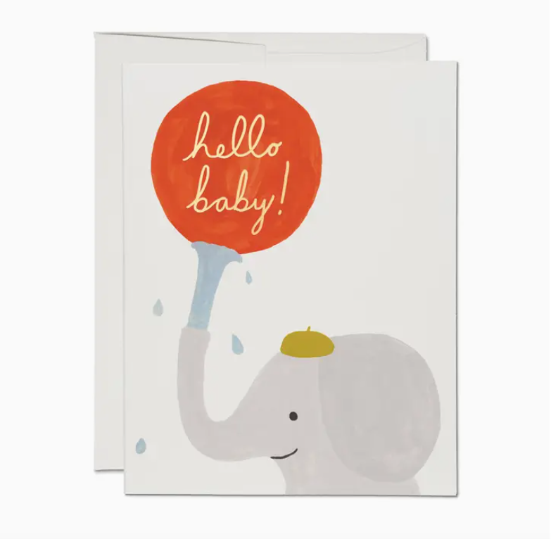 Hello Baby Card Red Cap