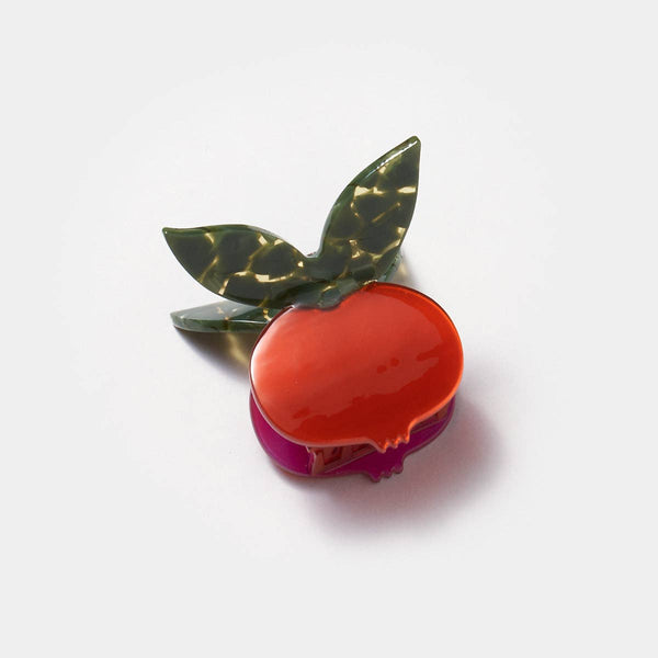 Red Pomegranate Fruit Hair Claw with Butterfly Clip Handle