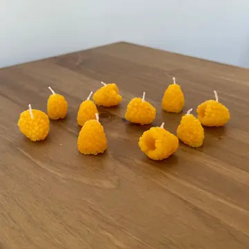 Golden Raspberry Birthday Candles 10