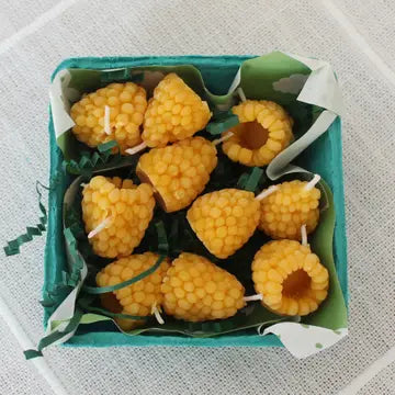 Golden Raspberry Birthday Candles 10