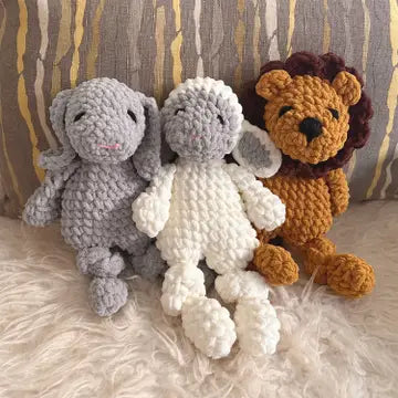 Ultra Soft Chenille Lovey Plushy Doll - Lion