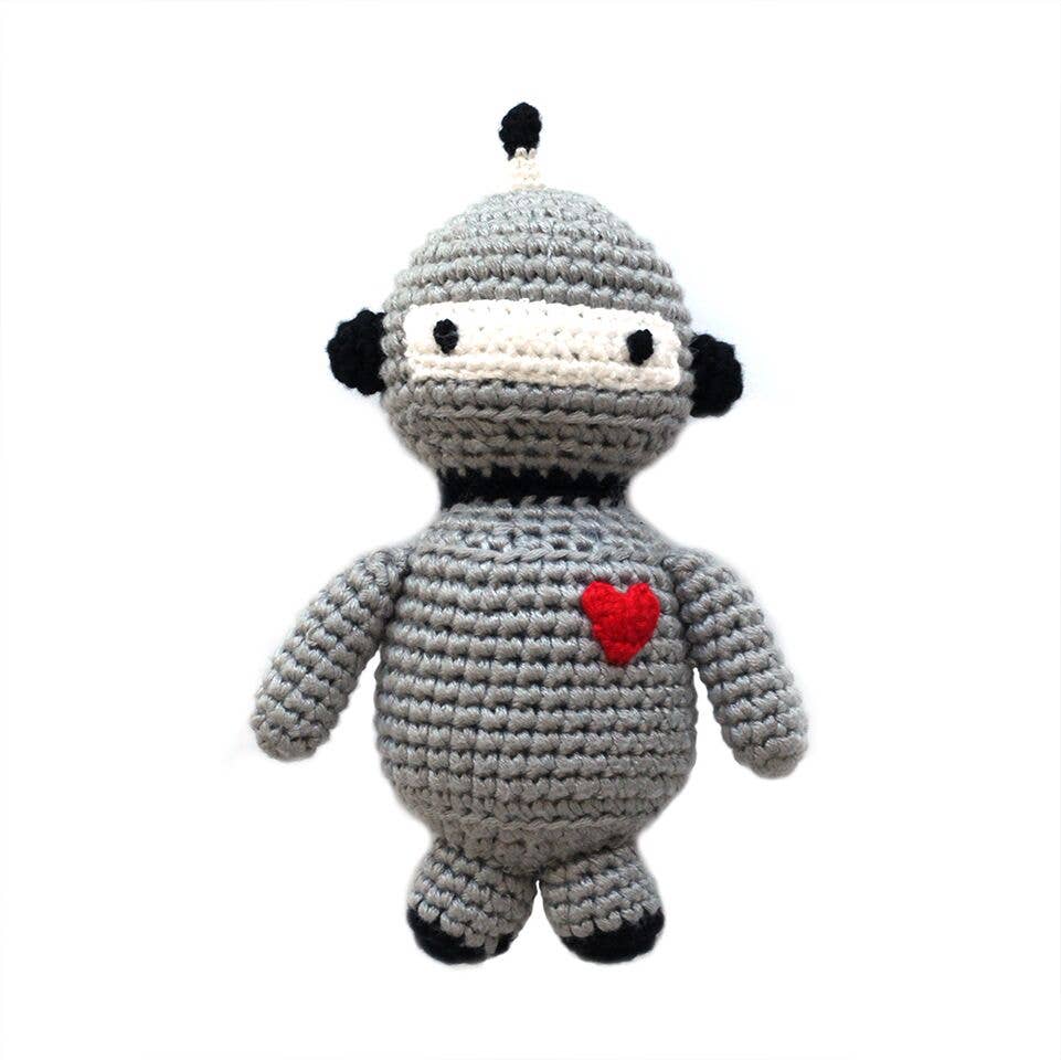 Robot Hand Crocheted Rattle