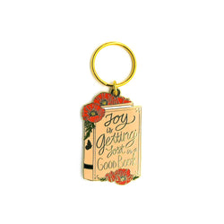 Floral Book Keychain