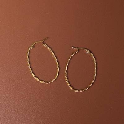 18K GOLD PLATED SIMPLE U-SHAPED EARRING|316L STAINLESS STEEL