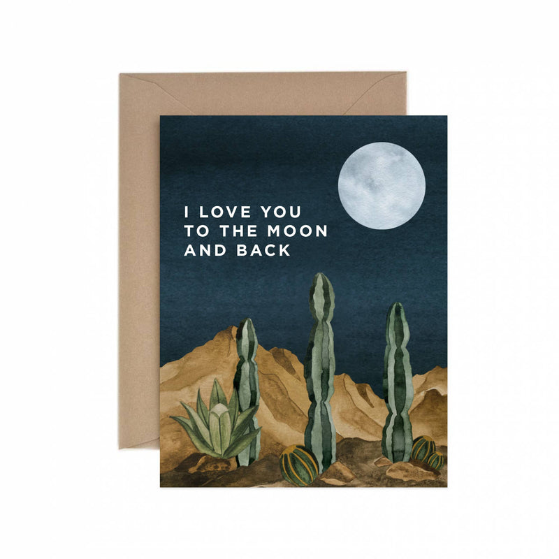 Moon and Back Love Greeting Card