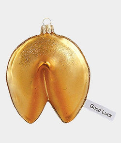 Chinese Good Luck Fortune Cookie Polish Glass Ornament