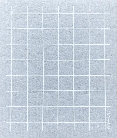 Ten & CO Sponge Cloth- Grid Grey