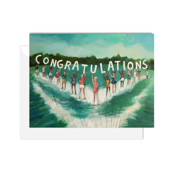 Water Skiers Congratulations Card.