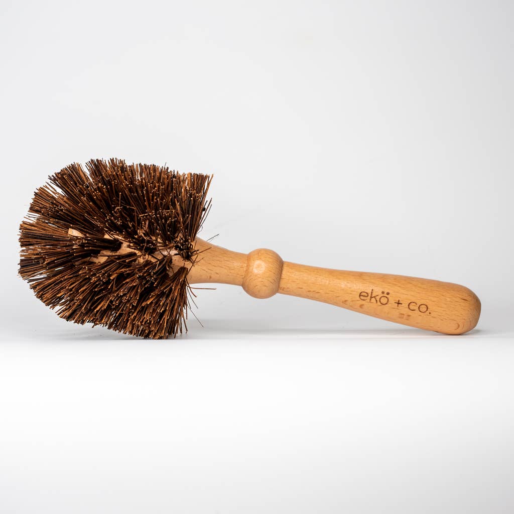 plant pot brush natural palmyra flower pot bristle cleaning brush
